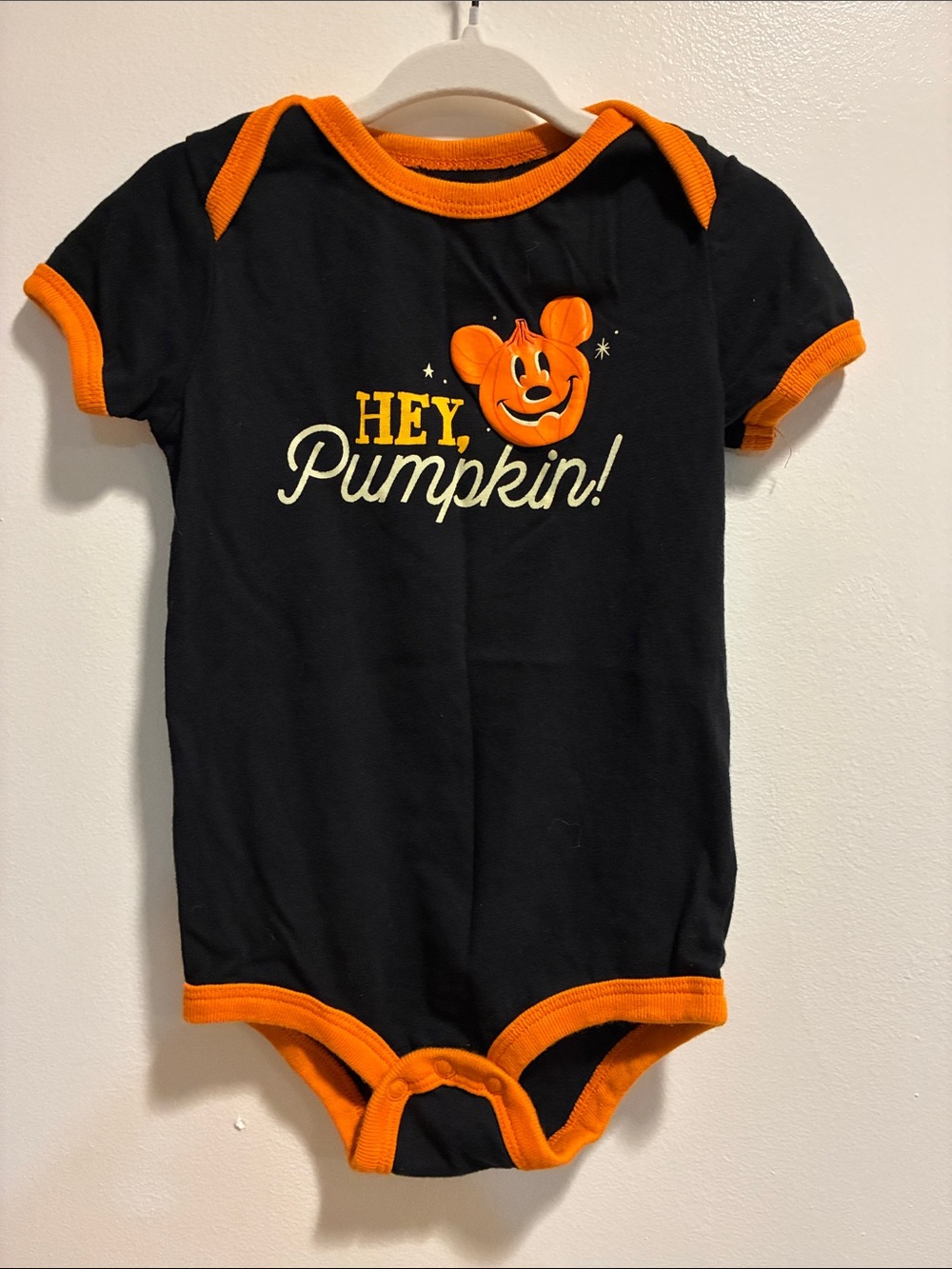 Disney Halloween Mickey Mouse Pumpkin MNSSHP Bodysuit Outfit 24m